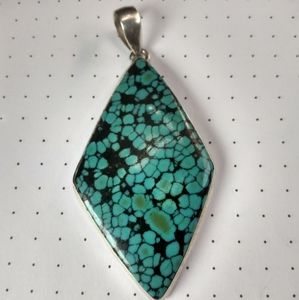 Spiderweb Turquoise Pendant